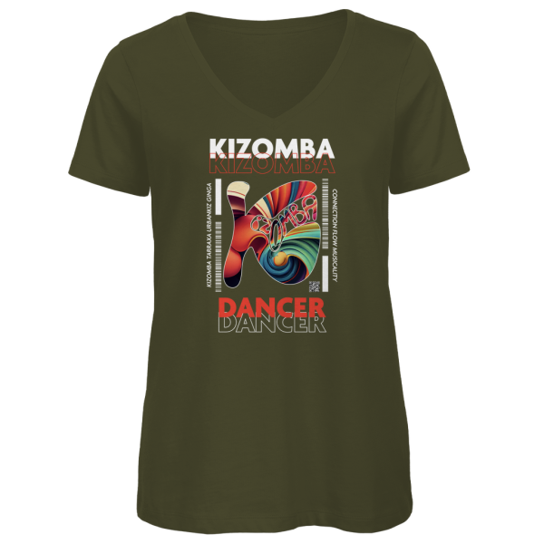 Latin Flow Kizomba Dancer Tee V-Neck Damen